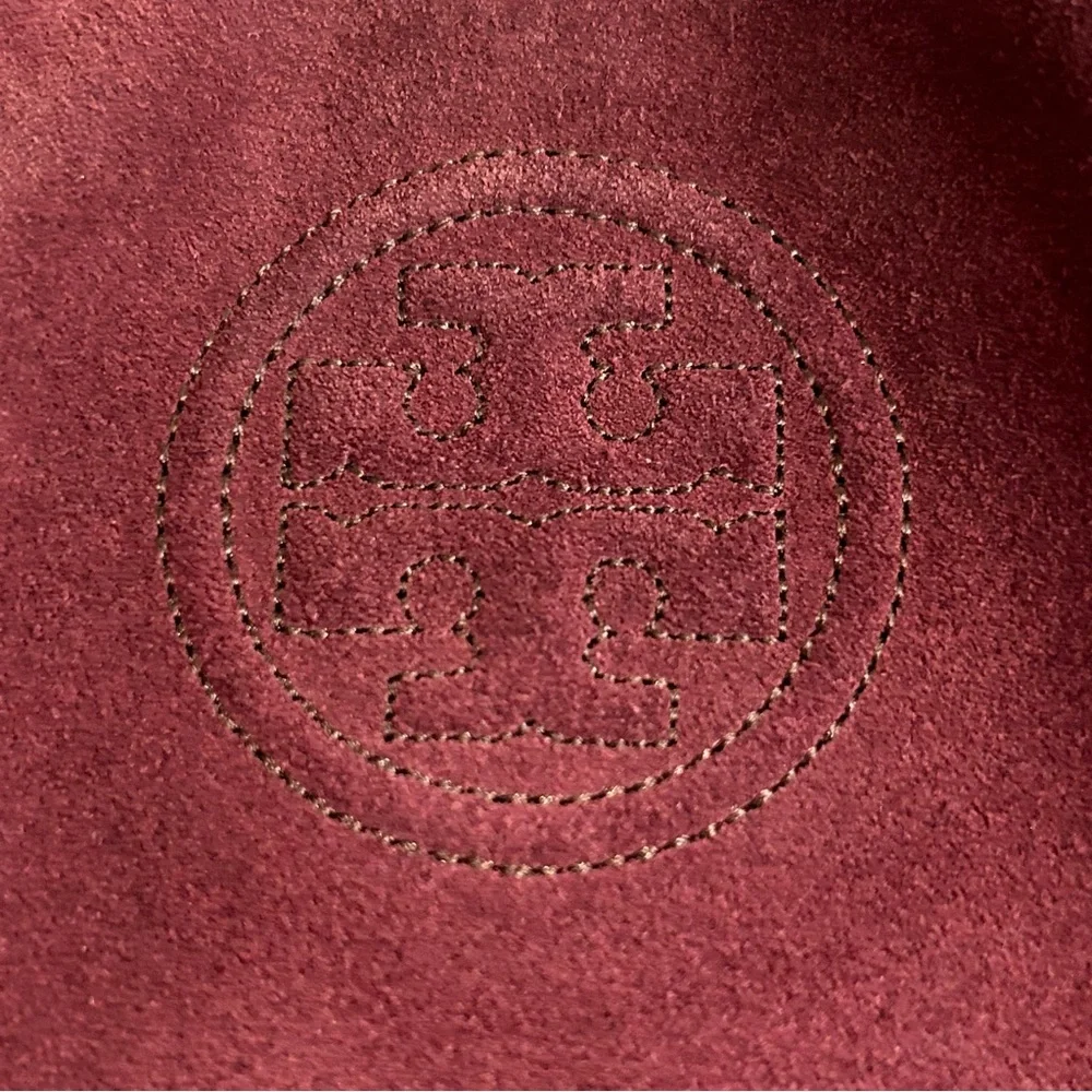 Tory Burch Burgundy Suede Chain-Handle Shoulder Bag